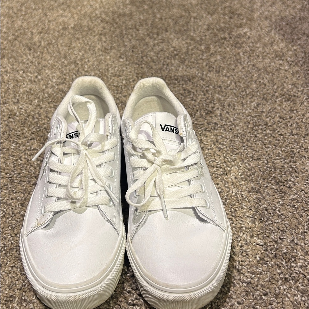 Vans All-White Lace-Up Sneakers